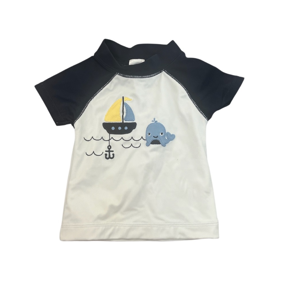 Gymboree Blue and White Rashguard Swim Shirt